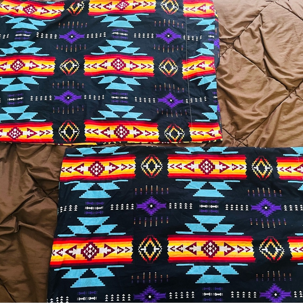 Navajo Designs Geometric Silk Touch Plush Reversible Pillow Cases by Nu Trendz
